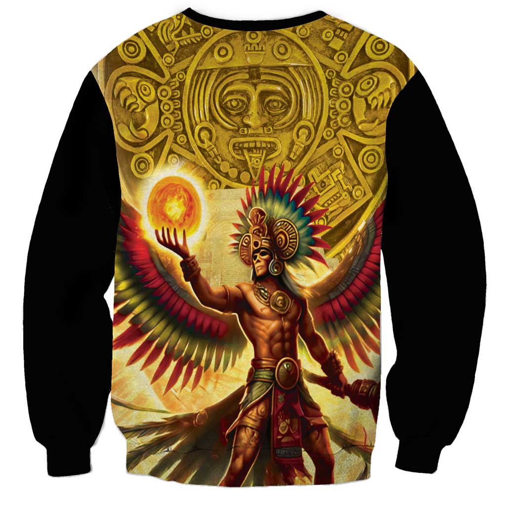 Mexico Panquetzaliztli Sweatshirt Huitzilopochtli - Aztec God of Sun and War - Wonder Print Shop