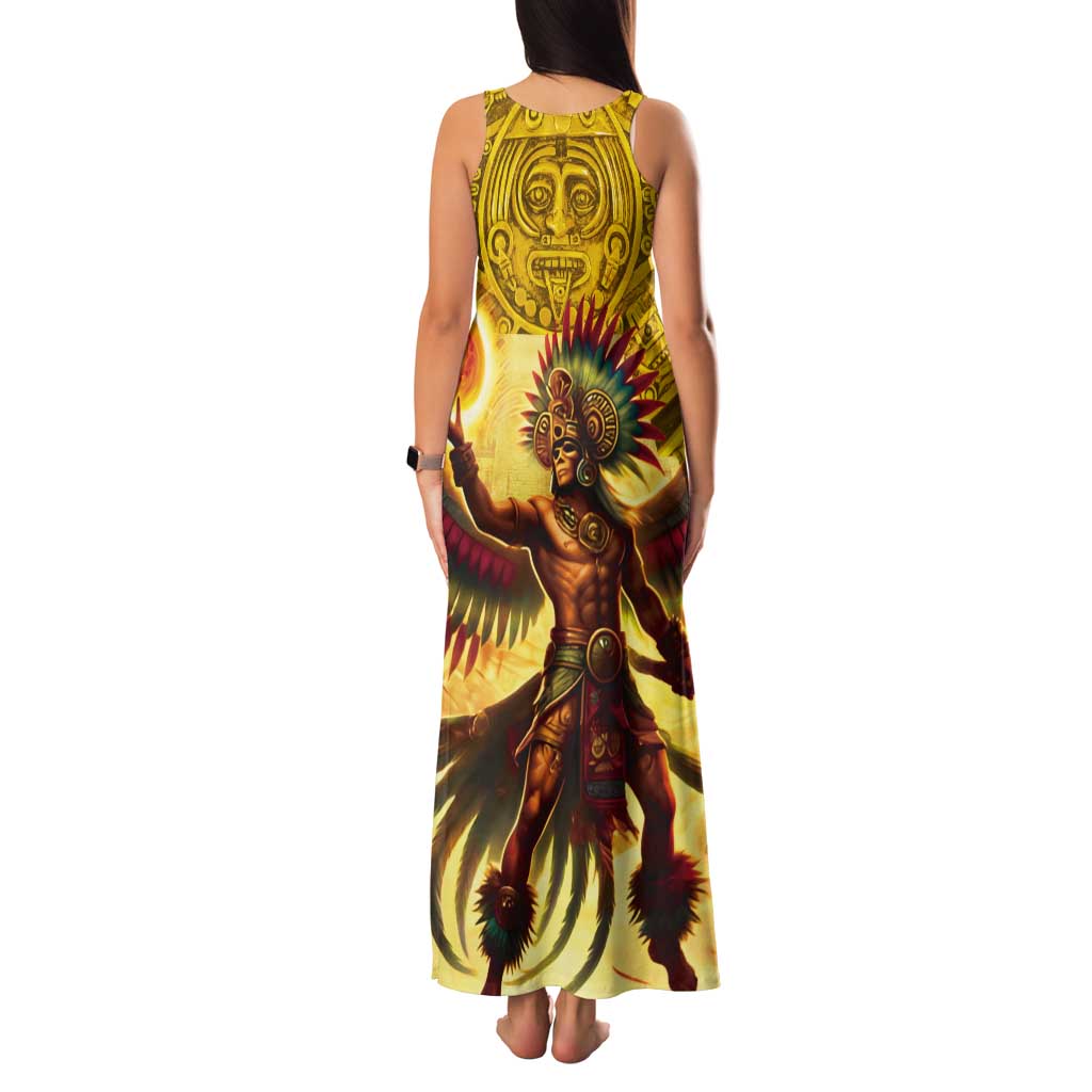 Mexico Panquetzaliztli Tank Maxi Dress Huitzilopochtli - Aztec God of Sun and War - Wonder Print Shop