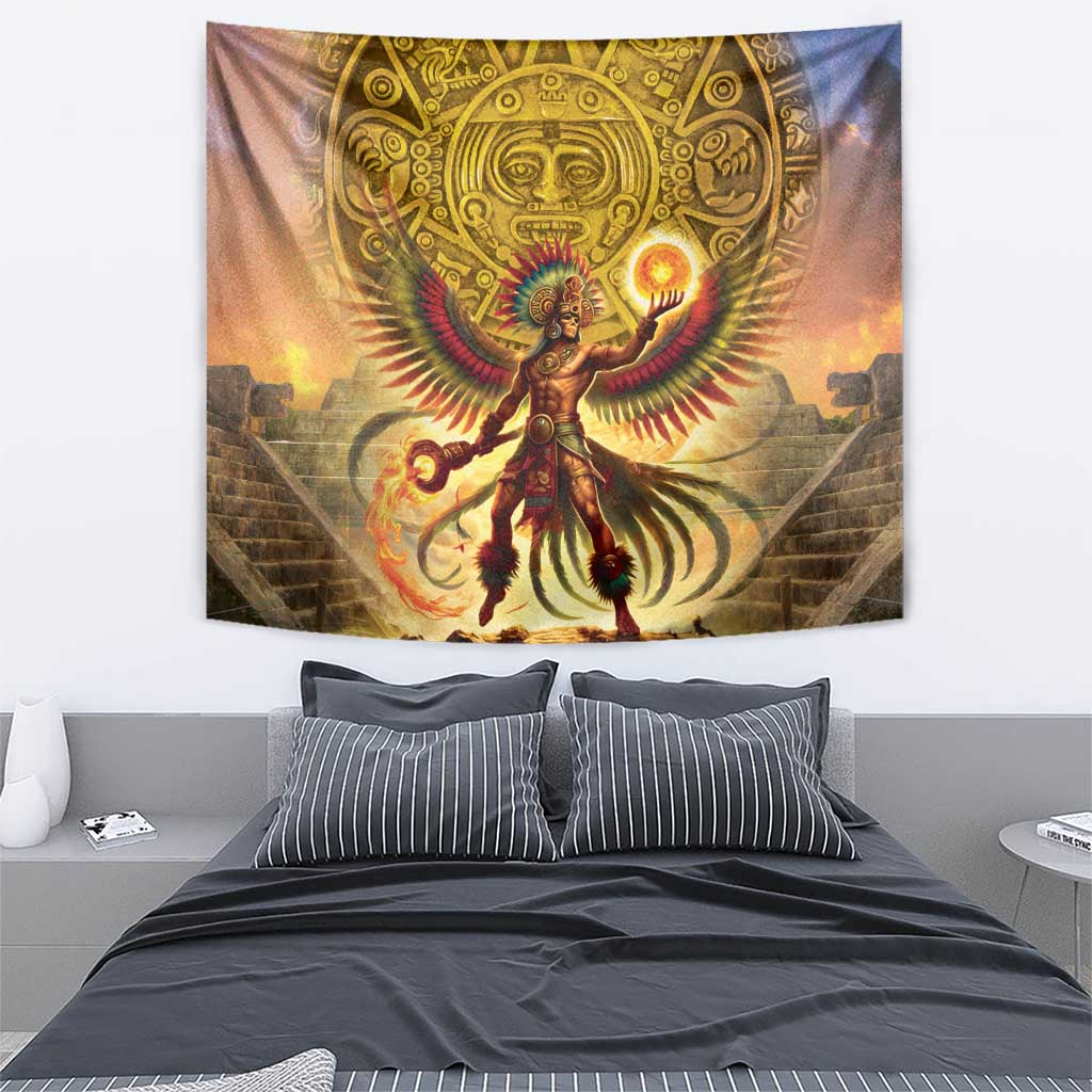 Mexico Panquetzaliztli Tapestry Huitzilopochtli - Aztec God of Sun and War - Wonder Print Shop