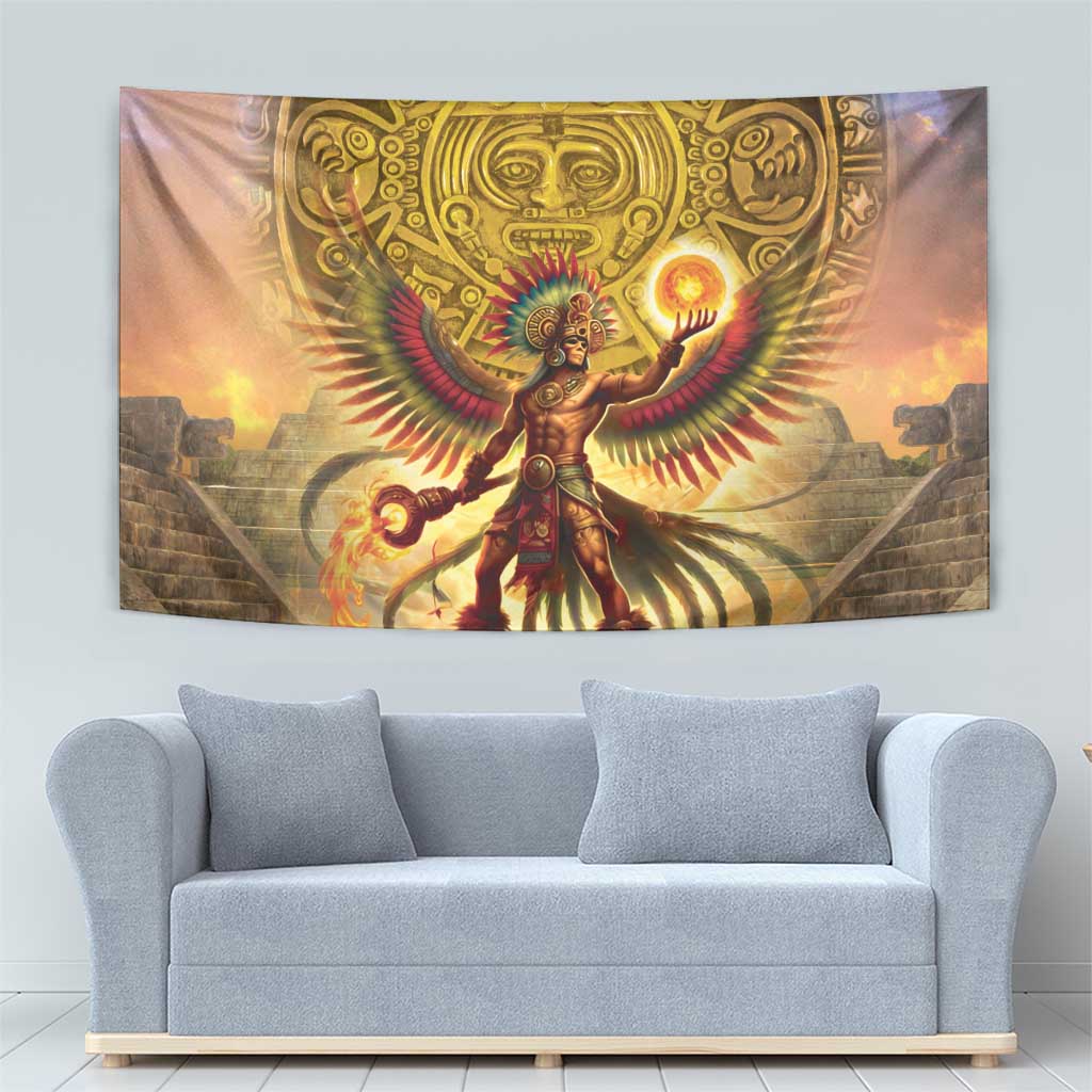 Mexico Panquetzaliztli Tapestry Huitzilopochtli - Aztec God of Sun and War - Wonder Print Shop