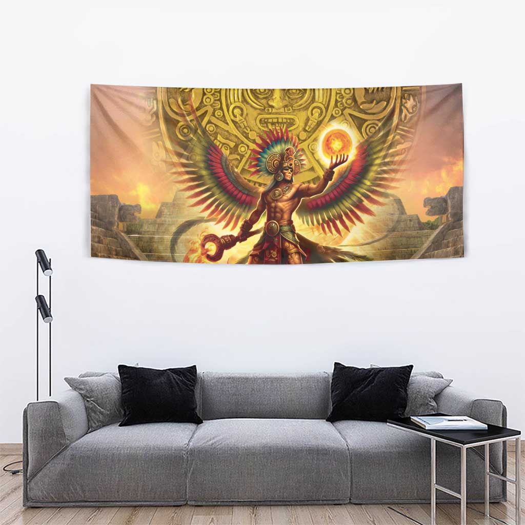 Mexico Panquetzaliztli Tapestry Huitzilopochtli - Aztec God of Sun and War - Wonder Print Shop
