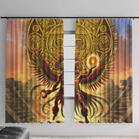 Mexico Panquetzaliztli Window Curtain Huitzilopochtli - Aztec God of Sun and War - Wonder Print Shop