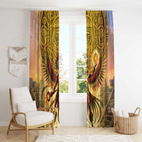 Mexico Panquetzaliztli Window Curtain Huitzilopochtli - Aztec God of Sun and War - Wonder Print Shop