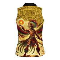Mexico Panquetzaliztli Women Sleeveless Polo Shirt Huitzilopochtli - Aztec God of Sun and War - Wonder Print Shop