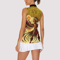 Mexico Panquetzaliztli Women Sleeveless Polo Shirt Huitzilopochtli - Aztec God of Sun and War - Wonder Print Shop
