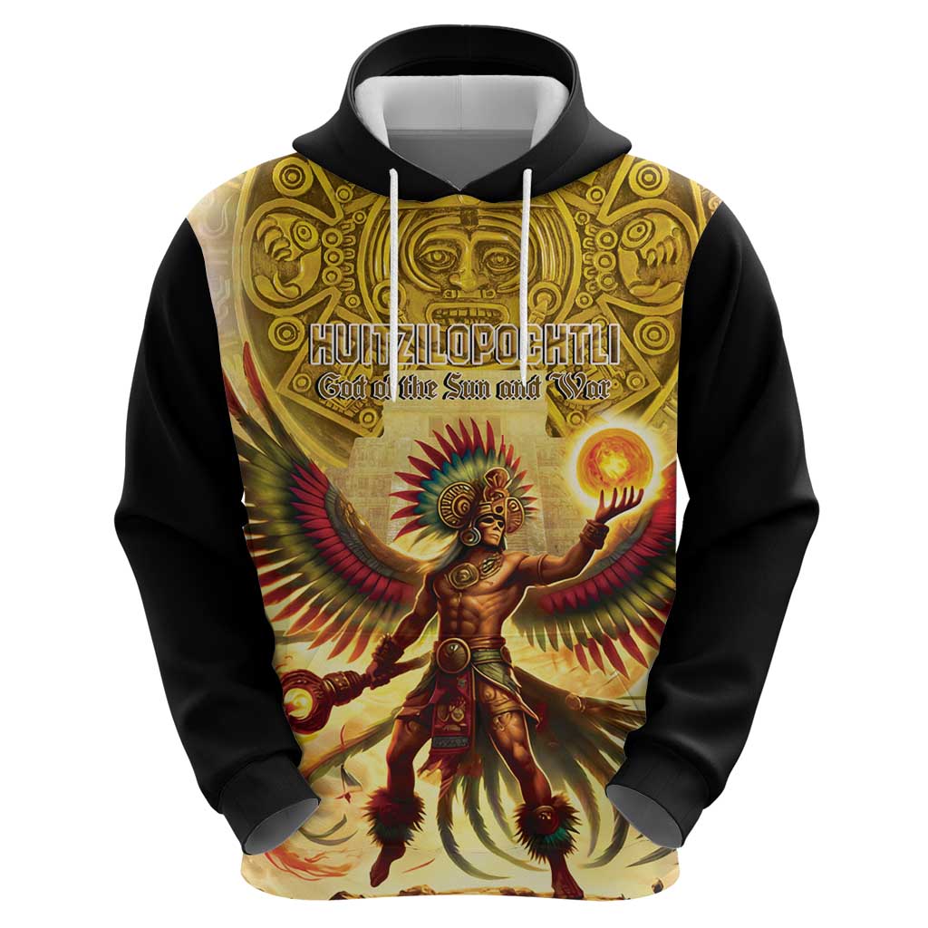 Mexico Panquetzaliztli Zip Hoodie Huitzilopochtli - Aztec God of Sun and War - Wonder Print Shop