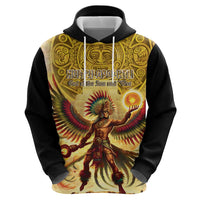 Mexico Panquetzaliztli Zip Hoodie Huitzilopochtli - Aztec God of Sun and War - Wonder Print Shop