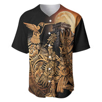 Mexico Warrior Baseball Jersey Huitzilopochtli With Aztec Hummingbird - Wonder Print Shop
