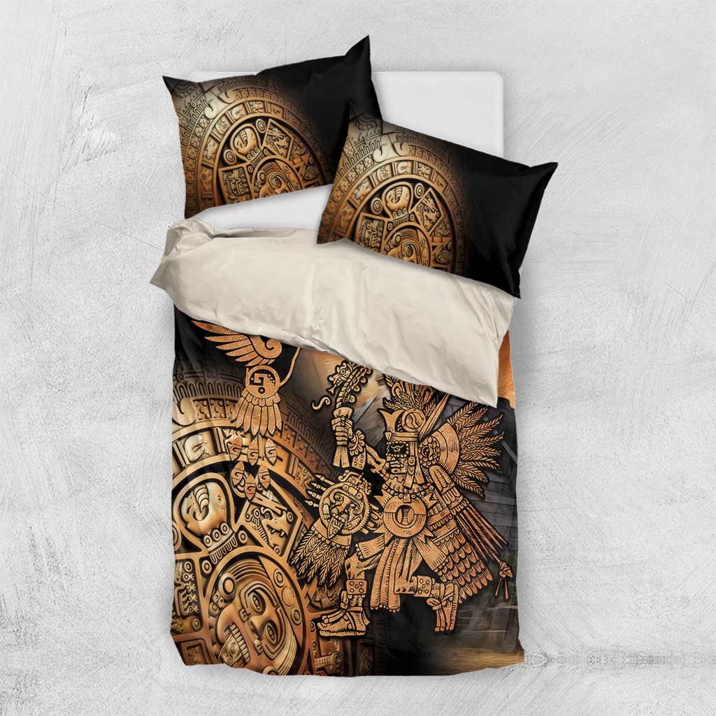 Mexico Warrior Bedding Set Huitzilopochtli With Aztec Hummingbird - Wonder Print Shop