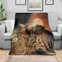 Mexico Warrior Blanket Huitzilopochtli With Aztec Hummingbird