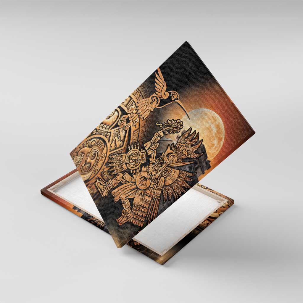 Mexico Warrior Canvas Wall Art Huitzilopochtli With Aztec Hummingbird - Wonder Print Shop