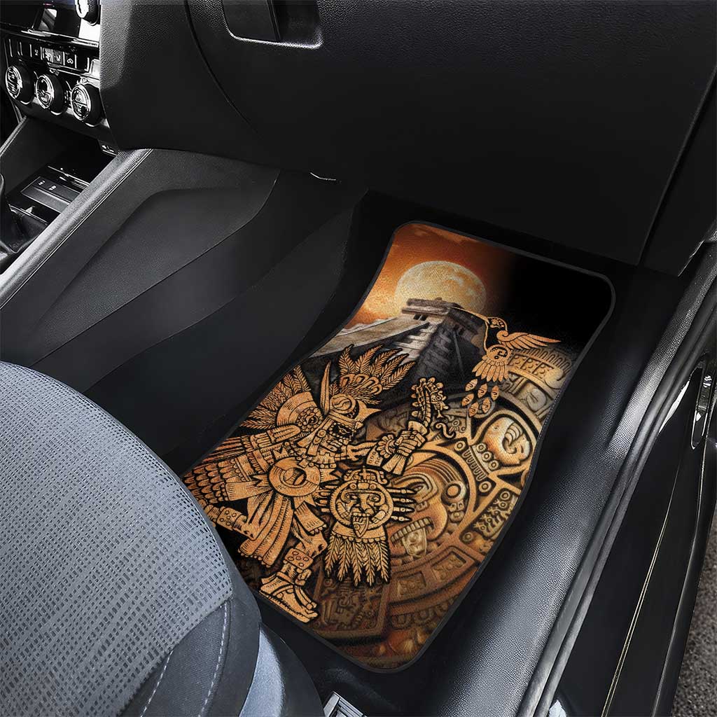 Mexico Warrior Car Mats Huitzilopochtli With Aztec Hummingbird - Wonder Print Shop