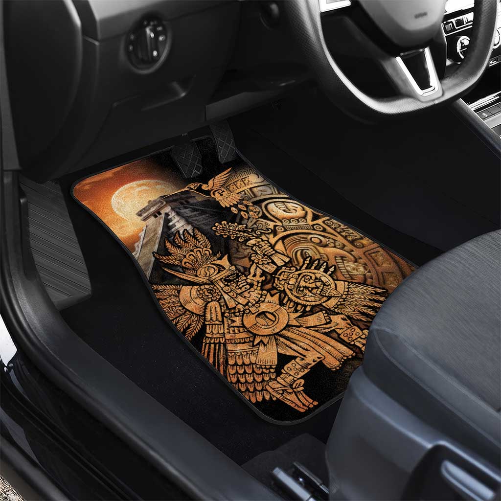 Mexico Warrior Car Mats Huitzilopochtli With Aztec Hummingbird - Wonder Print Shop