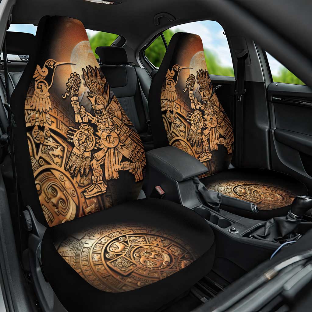 Mexico Warrior Car Seat Cover Huitzilopochtli With Aztec Hummingbird - Wonder Print Shop