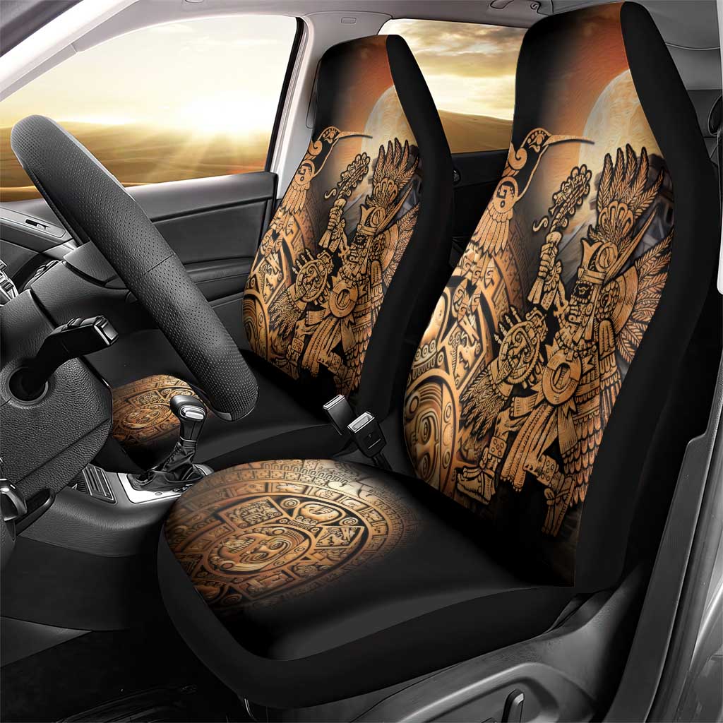 Mexico Warrior Car Seat Cover Huitzilopochtli With Aztec Hummingbird - Wonder Print Shop