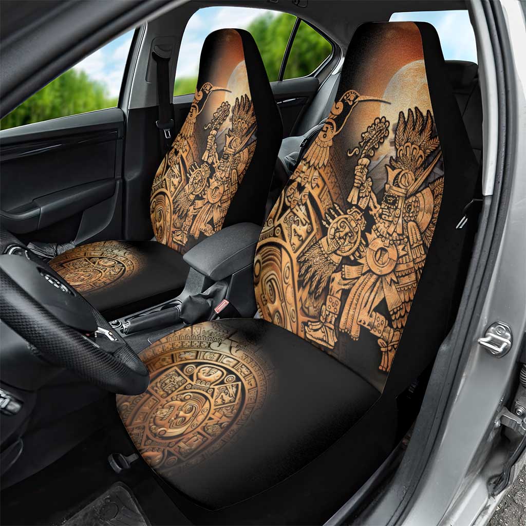 Mexico Warrior Car Seat Cover Huitzilopochtli With Aztec Hummingbird - Wonder Print Shop