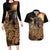 Mexico Warrior Couples Matching Long Sleeve Bodycon Dress and Hawaiian Shirt Huitzilopochtli With Aztec Hummingbird - Wonder Print Shop