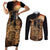 Mexico Warrior Couples Matching Short Sleeve Bodycon Dress and Long Sleeve Button Shirt Huitzilopochtli With Aztec Hummingbird - Wonder Print Shop