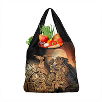 Mexico Warrior Grocery Bag Huitzilopochtli With Aztec Hummingbird