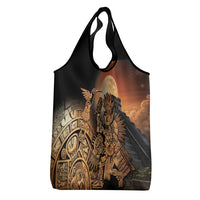 Mexico Warrior Grocery Bag Huitzilopochtli With Aztec Hummingbird
