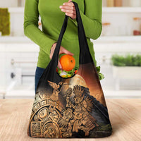 Mexico Warrior Grocery Bag Huitzilopochtli With Aztec Hummingbird