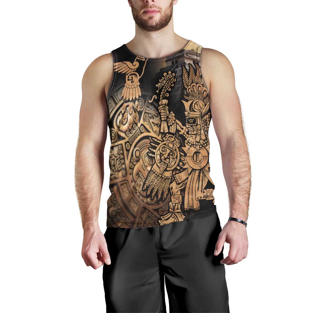 Mexico Warrior Men Tank Top Huitzilopochtli With Aztec Hummingbird - Wonder Print Shop