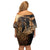 Mexico Warrior Off Shoulder Short Dress Huitzilopochtli With Aztec Hummingbird - Wonder Print Shop