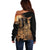 Mexico Warrior Off Shoulder Sweater Huitzilopochtli With Aztec Hummingbird - Wonder Print Shop