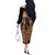 Mexico Warrior Off The Shoulder Long Sleeve Dress Huitzilopochtli With Aztec Hummingbird - Wonder Print Shop