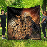 Mexico Warrior Quilt Huitzilopochtli With Aztec Hummingbird - Wonder Print Shop