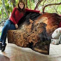 Mexico Warrior Quilt Huitzilopochtli With Aztec Hummingbird - Wonder Print Shop