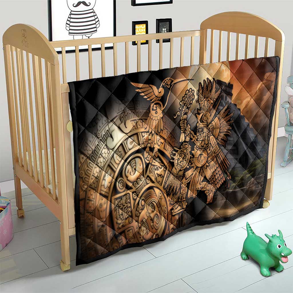 Mexico Warrior Quilt Huitzilopochtli With Aztec Hummingbird - Wonder Print Shop