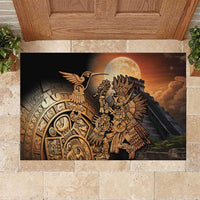 Mexico Warrior Rubber Doormat Huitzilopochtli With Aztec Hummingbird - Wonder Print Shop