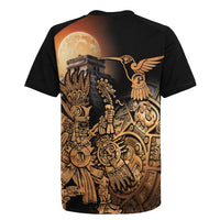 Mexico Warrior Rugby Jersey Huitzilopochtli With Aztec Hummingbird - Wonder Print Shop