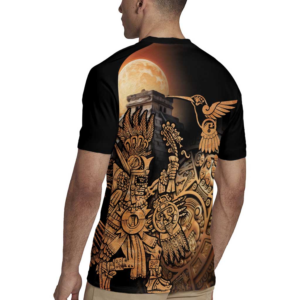 Mexico Warrior Rugby Jersey Huitzilopochtli With Aztec Hummingbird - Wonder Print Shop