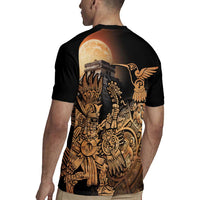 Mexico Warrior Rugby Jersey Huitzilopochtli With Aztec Hummingbird - Wonder Print Shop