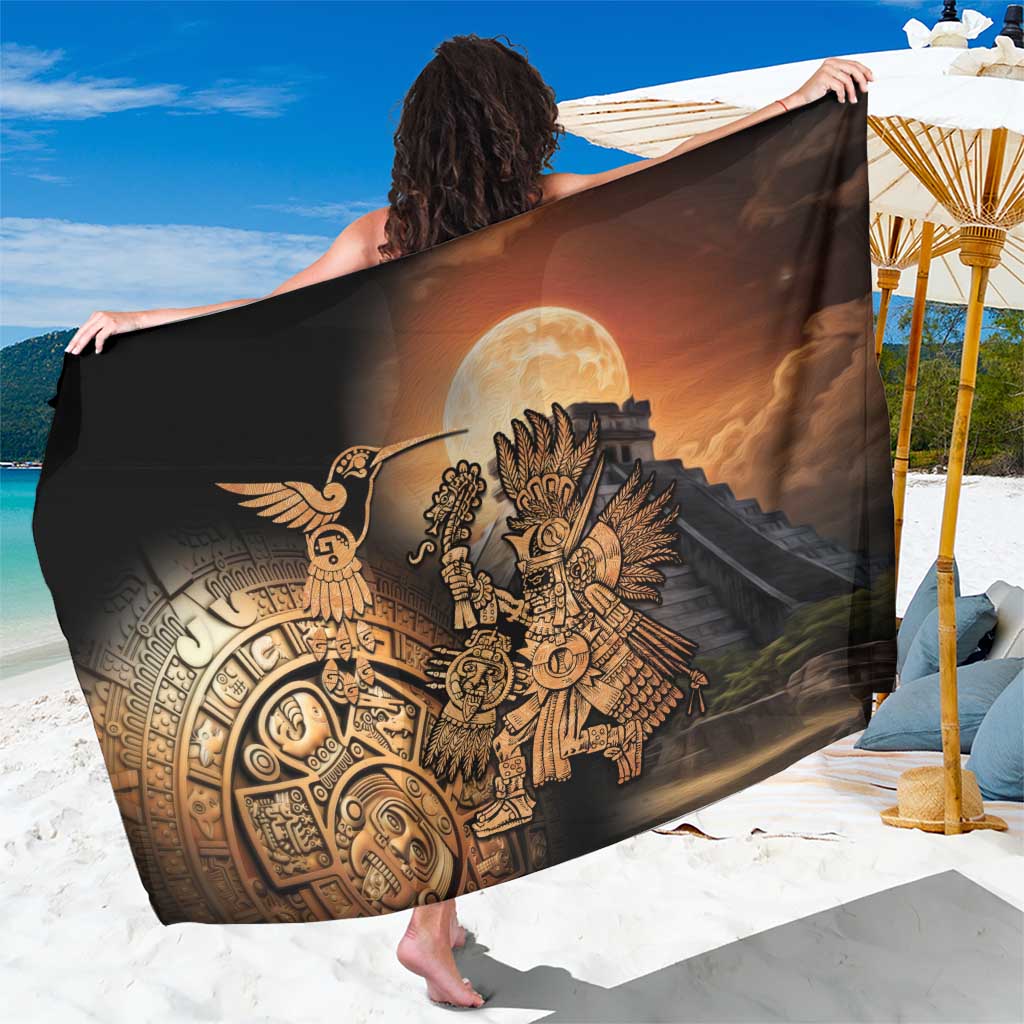 Mexico Warrior Sarong Huitzilopochtli With Aztec Hummingbird - Wonder Print Shop