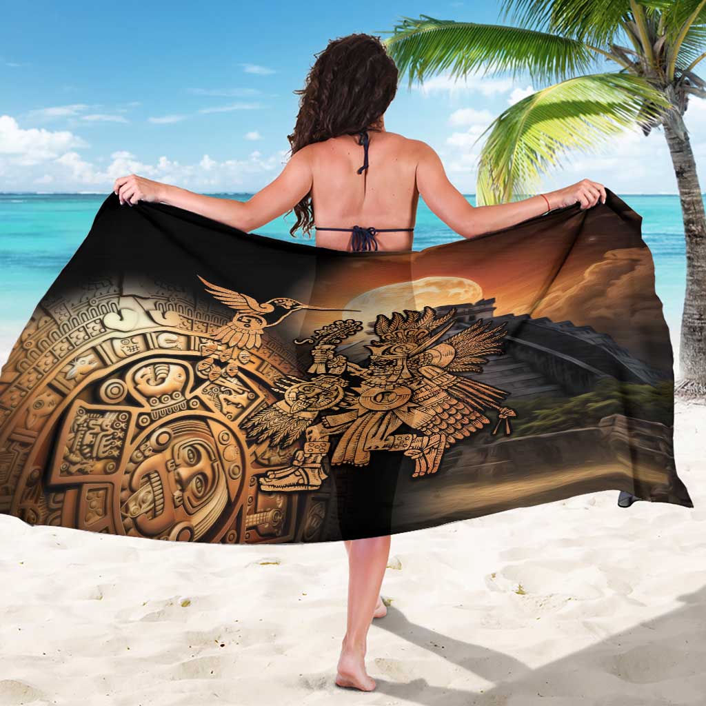 Mexico Warrior Sarong Huitzilopochtli With Aztec Hummingbird - Wonder Print Shop