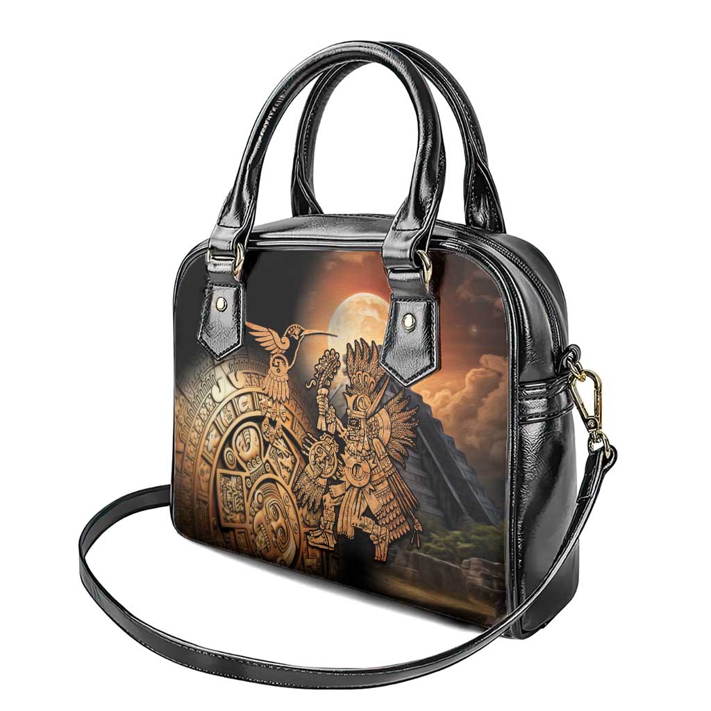 Mexico Warrior Shoulder Handbag Huitzilopochtli With Aztec Hummingbird