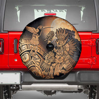 Mexico Warrior Spare Tire Cover Huitzilopochtli With Aztec Hummingbird - Wonder Print Shop