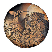 Mexico Warrior Spare Tire Cover Huitzilopochtli With Aztec Hummingbird - Wonder Print Shop