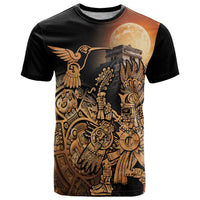 Mexico Warrior T Shirt Huitzilopochtli With Aztec Hummingbird - Wonder Print Shop
