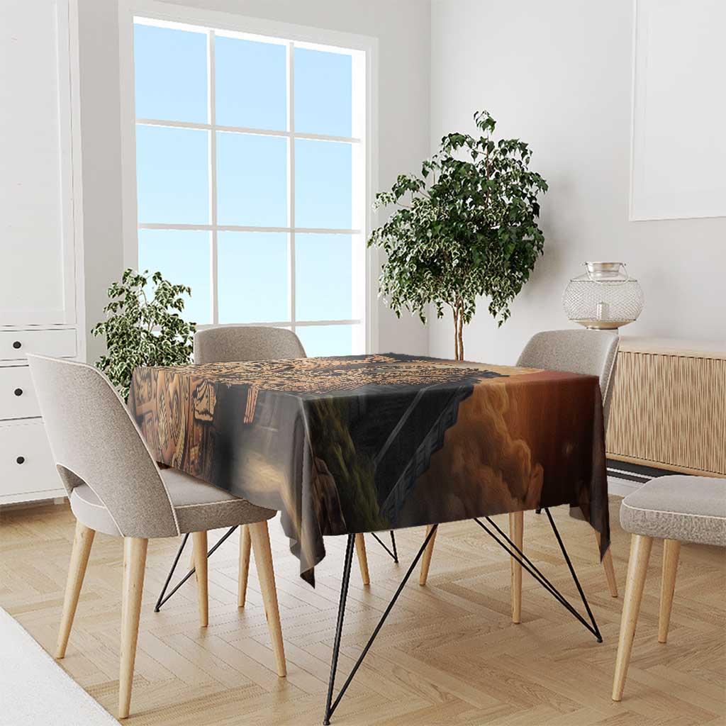 Mexico Warrior Tablecloth Huitzilopochtli With Aztec Hummingbird - Wonder Print Shop