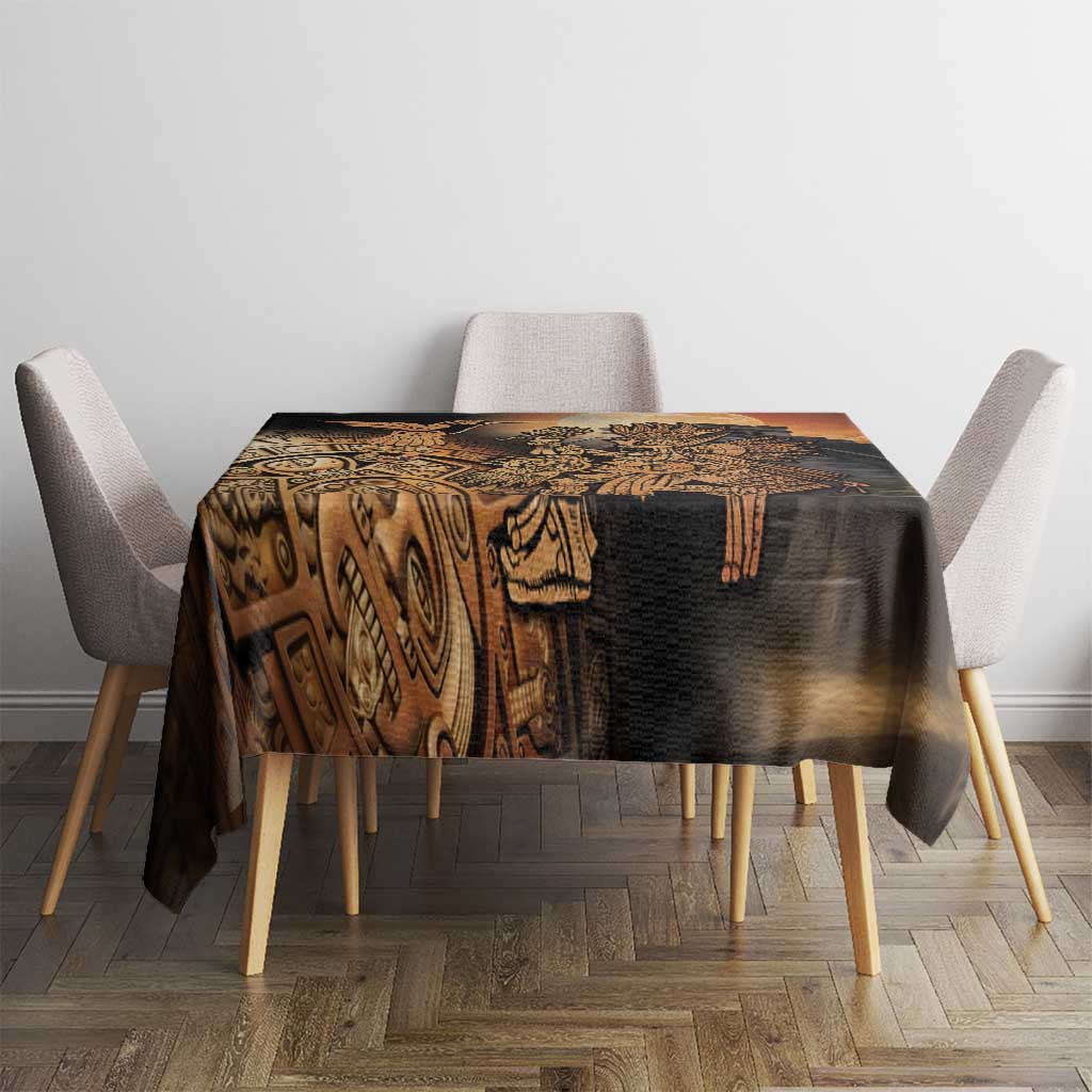 Mexico Warrior Tablecloth Huitzilopochtli With Aztec Hummingbird - Wonder Print Shop