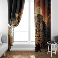 Mexico Warrior Window Curtain Huitzilopochtli With Aztec Hummingbird - Wonder Print Shop