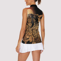 Mexico Warrior Women Sleeveless Polo Shirt Huitzilopochtli With Aztec Hummingbird - Wonder Print Shop