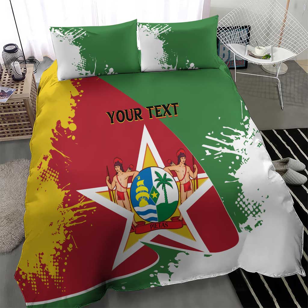 Personalized Suriname Independence Day Bedding Set Coat Of Arms - Flag Style - Wonder Print Shop