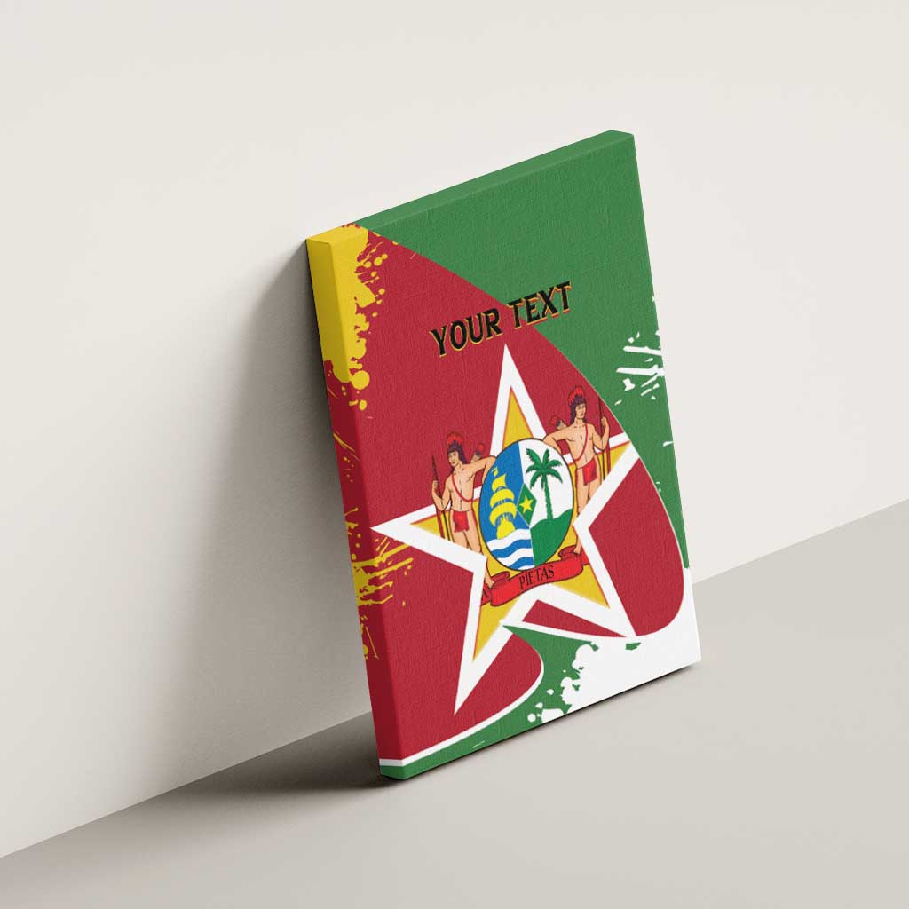 Personalized Suriname Independence Day Canvas Wall Art Coat Of Arms - Flag Style - Wonder Print Shop