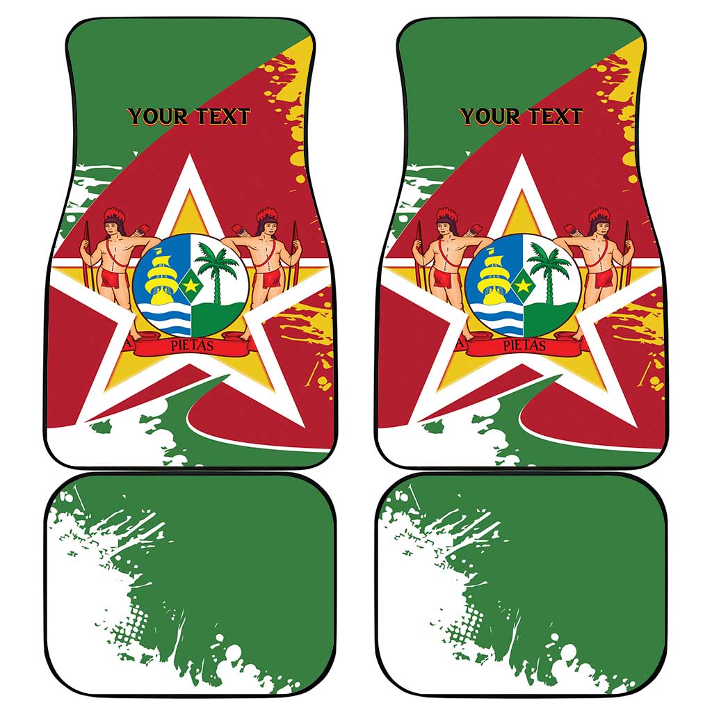 Personalized Suriname Independence Day Car Mats Coat Of Arms - Flag Style - Wonder Print Shop