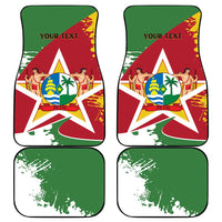 Personalized Suriname Independence Day Car Mats Coat Of Arms - Flag Style - Wonder Print Shop